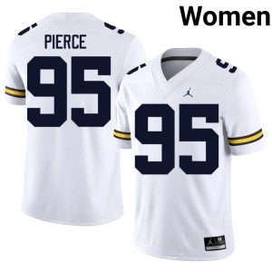 Michigan Wolverines Womens White Embroidery College Football Trey Pierce #95 Jersey 542648-436