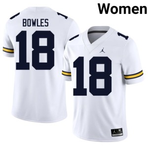 U of M Womens College Football Troy Bowles University #18 White Jersey 613930-960