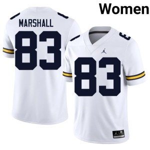 U of M #83 Zack Marshall Womens White College Football High School Jerseys 762344-661