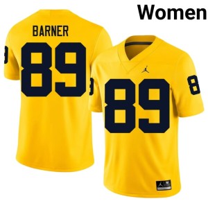 U of M Game College Football #89 AJ Barner Maize Women Jerseys 448239-665