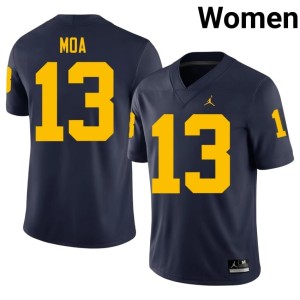 Wolverines Navy Aisea Moa Women's #13 2026-27 College Football Jersey 955145-177