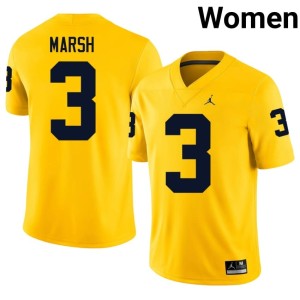 U-M Andrew Marsh Maize College Football Women #3 Game Jerseys 717807-793