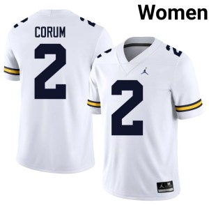 University of Michigan Wolverines Alumni White Women #2 College Football Blake Corum Jerseys 933697-741