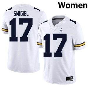 U-M College Football Brady Smigiel Women #17 Embroidery White Jerseys 322418-630