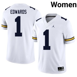 UMich White College Football Women's #1 Braylon Edwards 2026-27 Jersey 756527-648