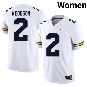 Michigan White Charles Woodson #2 College Football Womens High School Jersey 921675-922