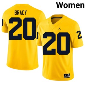 U-M Maize Womens University #20 Chris Bracy College Football Jersey 565322-418
