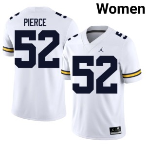 Michigan Christian Pierce #52 College Football Women White Player Jersey 147543-975