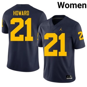 Michigan #21 High School Desmond Howard Navy College Football Womens Jerseys 473808-984