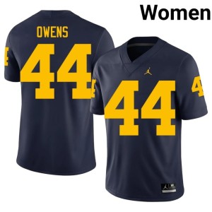 U of M #44 Navy College Football Eli Owens Womens Limited Jerseys 703968-136