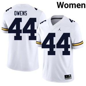 University of Michigan Wolverines White #44 Womens College Football Eli Owens Limited Jersey 868537-691