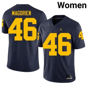Wolverines Women's Gavin Magorien 2026 Navy #46 College Football Jerseys 763408-853