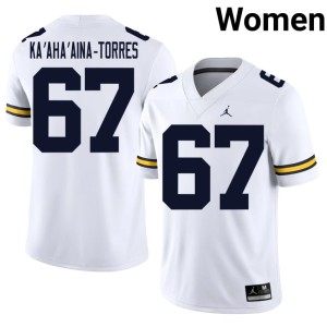 U-M Women #67 College Football Houston Ka'aha'aina-Torres White 2026-27 Jersey 490323-112