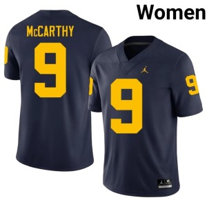 U of M Player College Football #9 Womens Navy J.J. McCarthy Jersey 177633-134