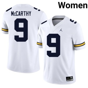 MICH Player Womens #9 College Football J.J. McCarthy White Jerseys 204379-159