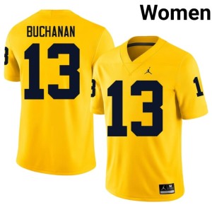 MICH Maize JJ Buchanan College Football Women's #13 Stitched Jerseys 231019-895