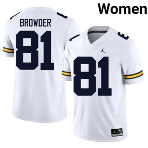 Michigan Wolverines Jamar Browder NCAA White College Football #81 Women's Jersey 787981-515
