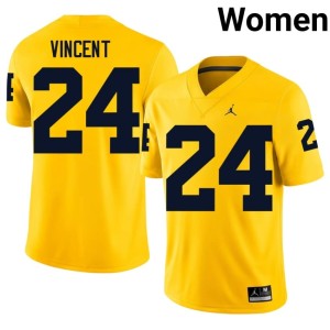 MICH Jamarion Vincent Maize #24 Player College Football Women Jerseys 615847-325