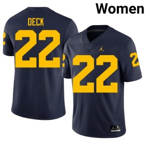 University of Michigan Wolverines Jordan Deck #22 College Football 2026-27 Navy Women's Jersey 634251-117