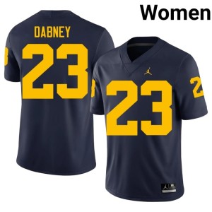 University of Michigan #23 Navy College Football Markel Dabney Women's Limited Jerseys 827074-285