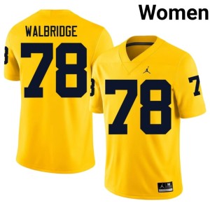 Michigan 2026 College Football #78 Marky Walbridge Women Maize Jersey 617258-833