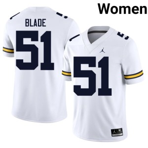 University of Michigan Wolverines 2026-27 White McHale Blade College Football #51 Women Jersey 374132-268