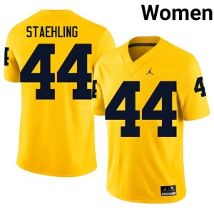 U of M Women's College Football Maize Nathaniel Staehling Game #44 Jersey 322872-148