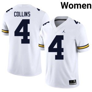 Michigan Wolverines Limited Nico Collins College Football White Womens #4 Jersey 616372-847