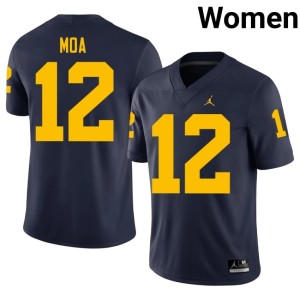 U of M Women's 2026-27 College Football #12 Salesi Moa Navy Jersey 612242-243