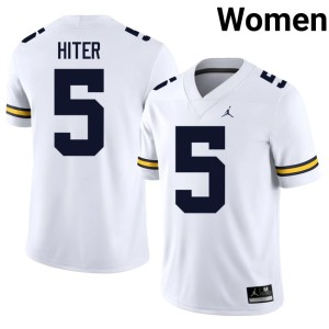 Michigan #5 Women's College Football 2026 White Savion Hiter Jerseys 679383-303