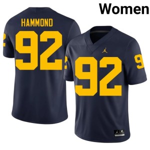 U-M #92 College Football Navy Women Ted Hammond Limited Jersey 566872-142