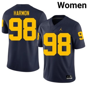 U of M College Football Women #98 2026 Navy Tom Harmon Jerseys 606476-987