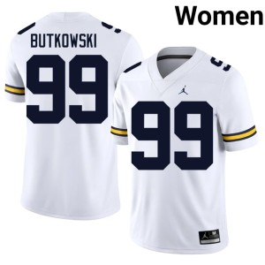 Michigan Alumni Trey Butkowski White College Football Women's #99 Jerseys 813170-864