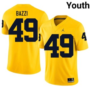 Wolverines Limited Adam Bazzi #49 Maize College Football Youth Jerseys 162124-466