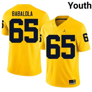 University of Michigan Wolverines Andrew Babalola Maize College Football #65 NCAA Youth Jersey 738624-474