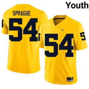 University of Michigan Wolverines Limited Youth College Football #54 Andrew Sprague Maize Jersey 973669-323