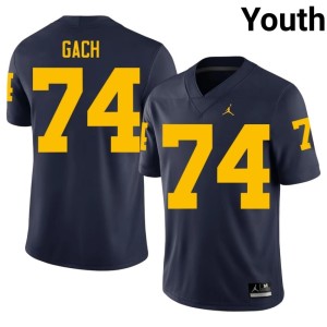 UMich #74 Limited Youth Navy College Football Avery Gach Jersey 186198-780