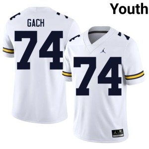 U-M #74 Game White Youth Avery Gach College Football Jersey 579028-573