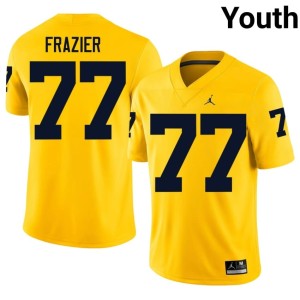 U of M Youth #77 College Football Official Maize Blake Frazier Jersey 328957-389