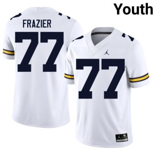 University of Michigan White Blake Frazier College Football Stitched Youth #77 Jerseys 438809-374