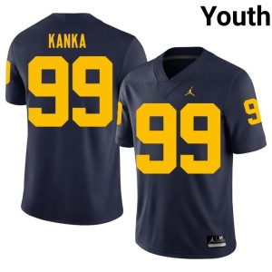 UMich Bobby Kanka Youth College Football Navy Player #99 Jersey 166012-257