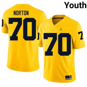 U-M Game Brady Norton Maize #70 Youth College Football Jerseys 260390-478