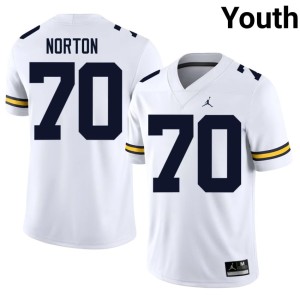 U-M Brady Norton #70 Alumni College Football Youth White Jersey 906388-415