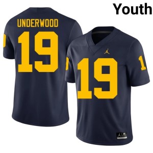 University of Michigan #19 Player Navy Youth Bryce Underwood College Football Jerseys 879604-840