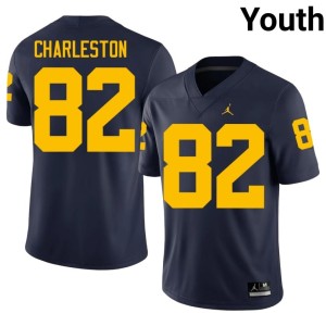 University of Michigan Wolverines Navy C.J. Charleston Official College Football Youth #82 Jersey 786203-398