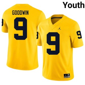 Michigan Wolverines College Football Maize Youth Channing Goodwin #9 2026 Jerseys 796047-484