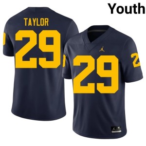 U of M Game Chase Taylor Navy #29 College Football Youth Jersey 698297-378