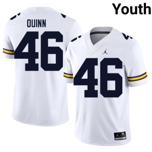 UMich Crandall Quinn #46 Youth College Football Embroidery White Jerseys 955128-911