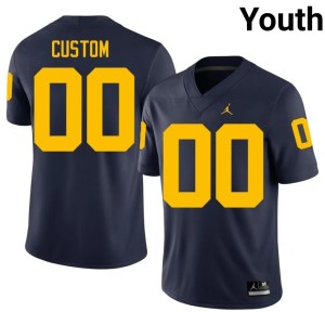 Michigan Custom #00 Player College Football Navy Youth Jerseys 130856-697