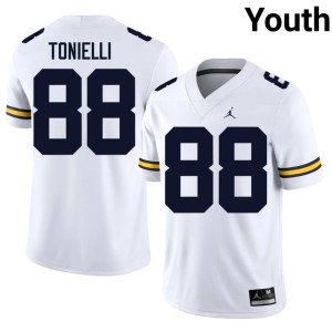University of Michigan Wolverines Deakon Tonielli Stitched Youth College Football White #88 Jersey 419714-790